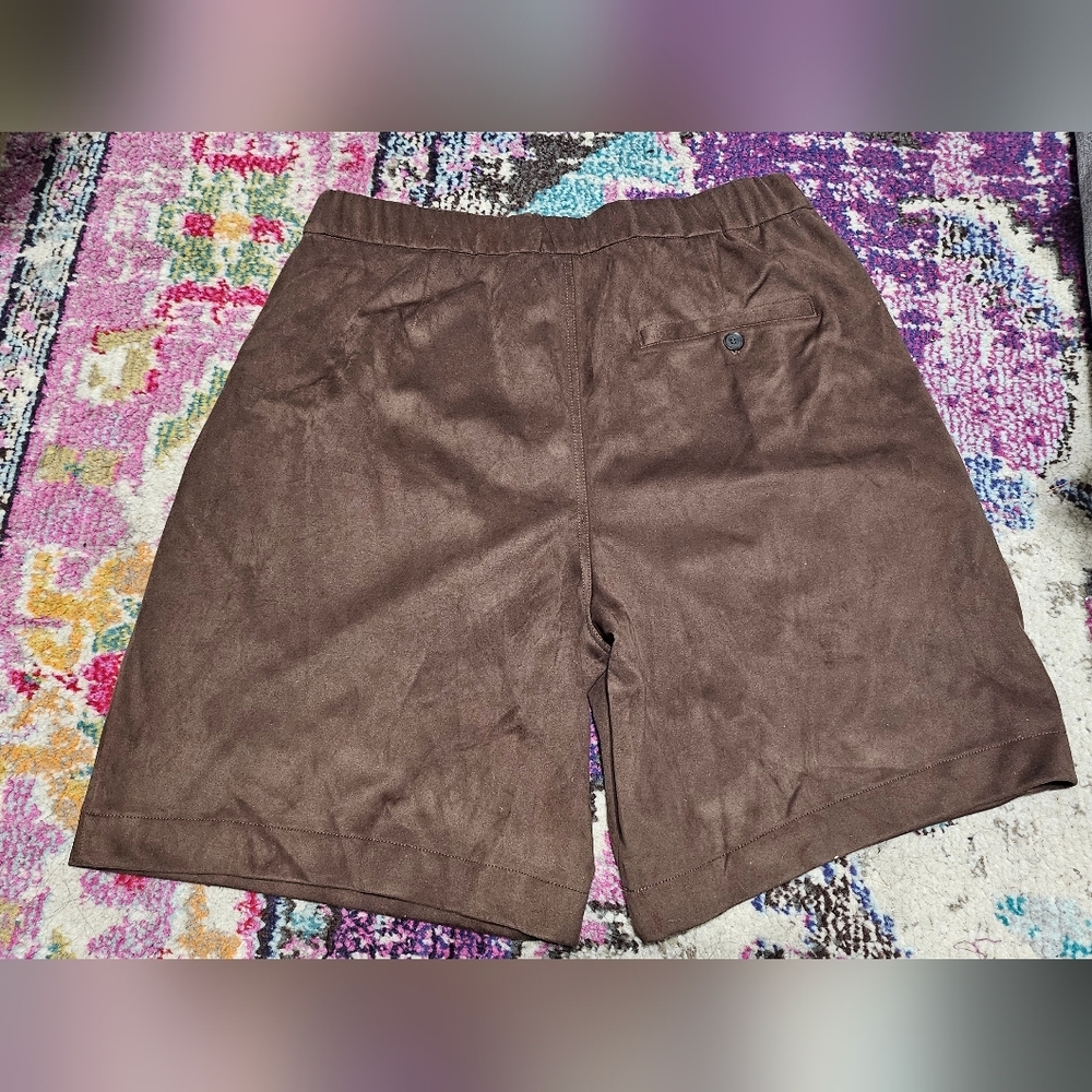 Free People We The Free Straight On Suede Shorts Chestnut - Picture 7 of 9
